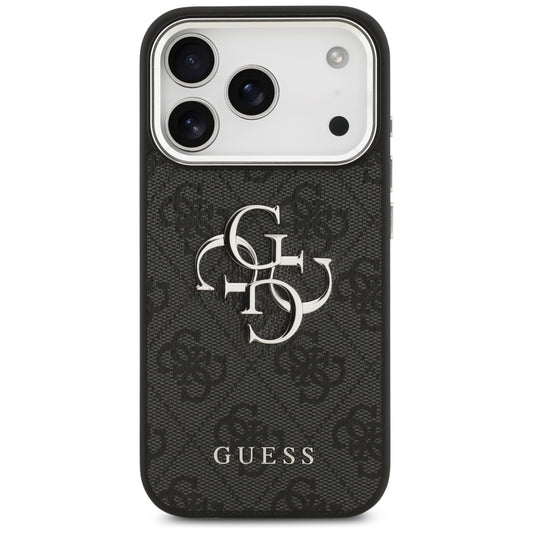 Puzdro pre Apple iPhone 17 Pro, Guess, Big 4G Logo Classic, Čierno Strieborné