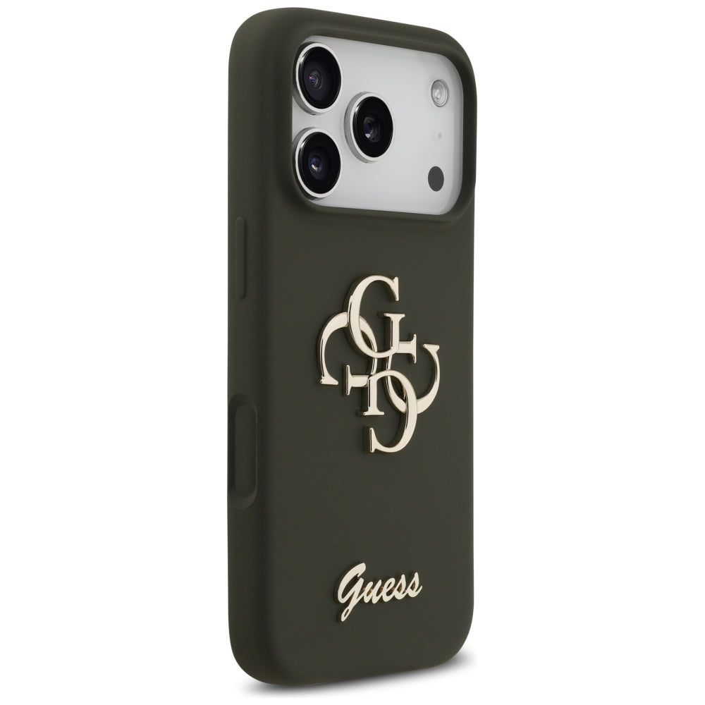 Puzdro pre Apple iPhone 17 Pro, Guess, Big 4G Script, Kaki