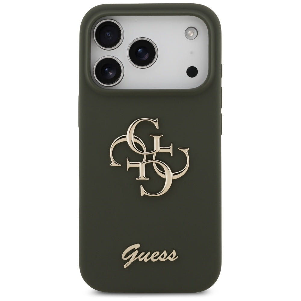 Puzdro pre Apple iPhone 17 Pro, Guess, Big 4G Script, Kaki