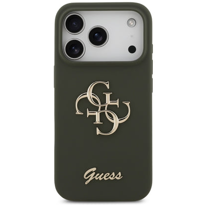 Puzdro pre Apple iPhone 17 Pro, Guess, Big 4G Script, Kaki