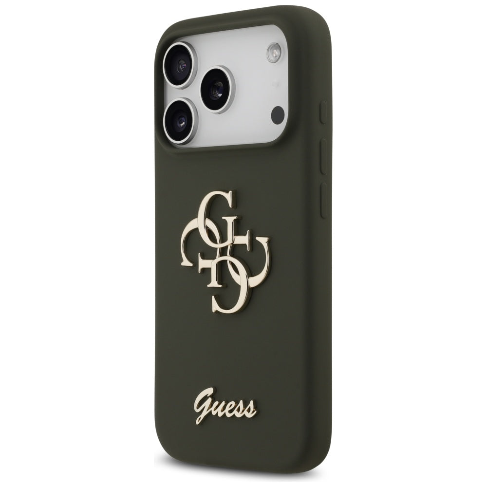 Puzdro pre Apple iPhone 17 Pro, Guess, Big 4G Script, Kaki