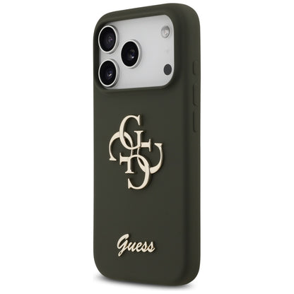 Puzdro pre Apple iPhone 17 Pro, Guess, Big 4G Script, Kaki