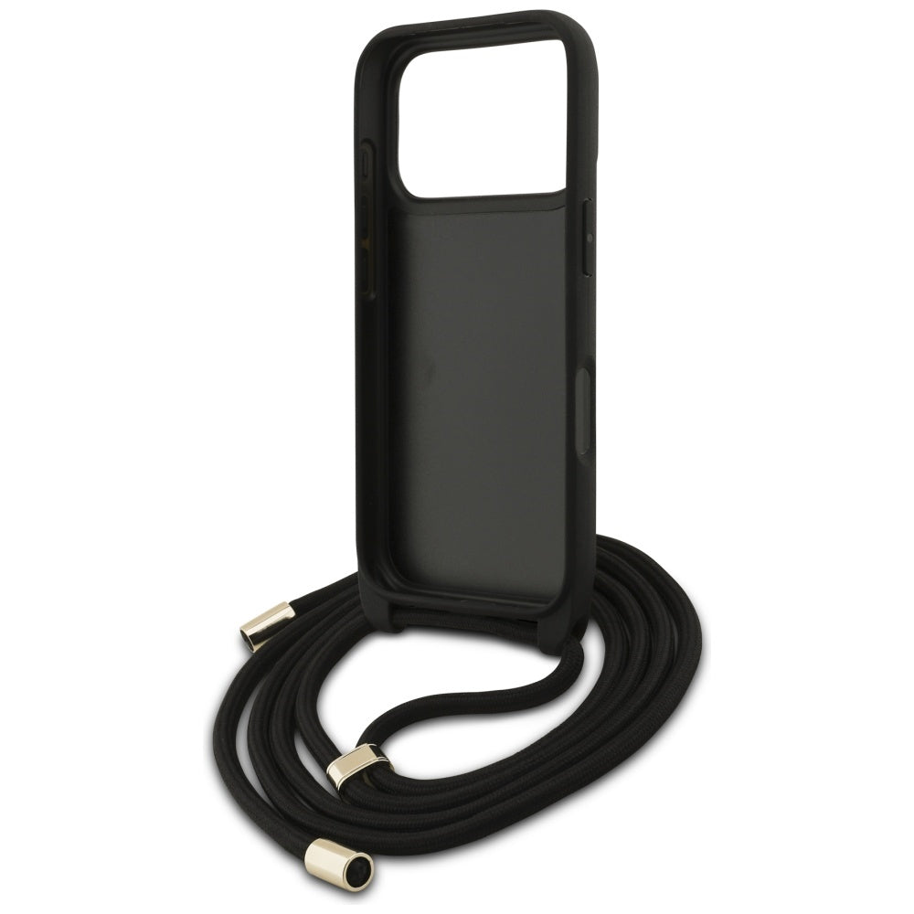 Puzdro pre Apple iPhone 17 Pro, Guess, Crossbody Cord 4G Big Log, Hnedá