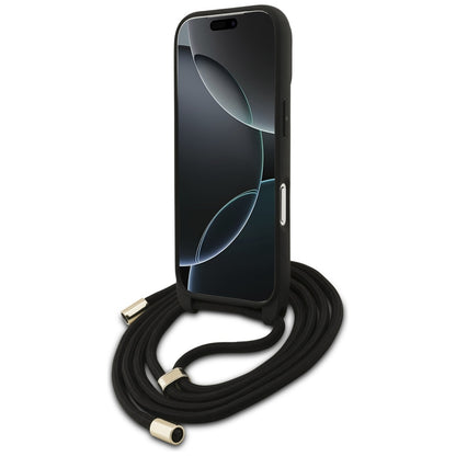 Puzdro pre Apple iPhone 17 Pro, Guess, Crossbody Cord 4G Big Log, Hnedá