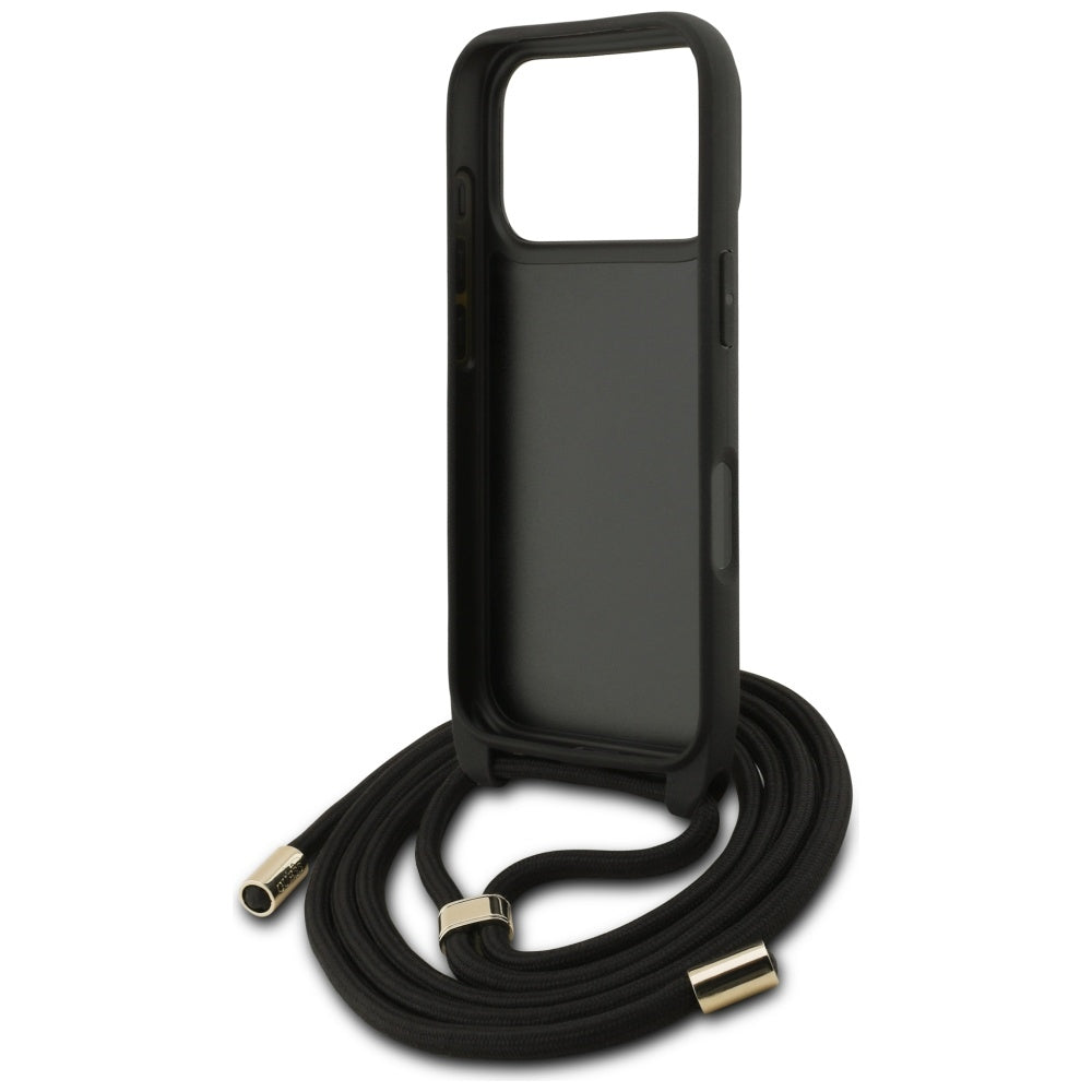 Puzdro pre Apple iPhone 17 Pro, Guess, Crossbody Cord 4G Big Log, Čierne