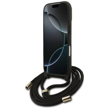 Puzdro pre Apple iPhone 17 Pro, Guess, Crossbody Cord 4G Big Log, Čierne