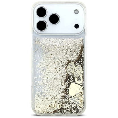 Puzdro pre Apple iPhone 17 Pro, Guess, Liquid Glitter Charms, Zlaté