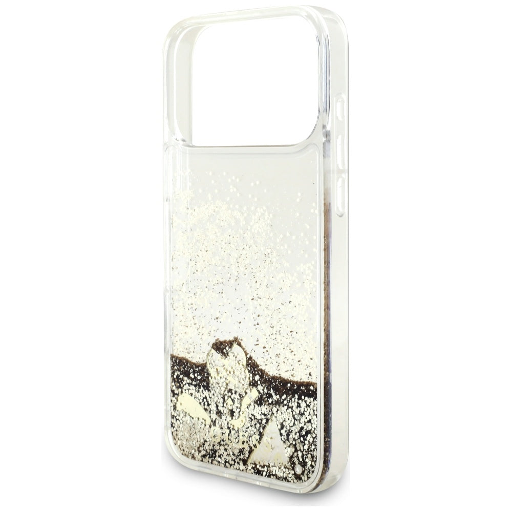 Puzdro pre Apple iPhone 17 Pro, Guess, Liquid Glitter Charms, Zlaté