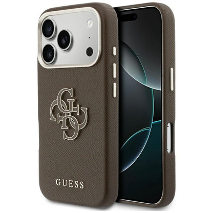 Puzdro pre Apple iPhone 17 Pro, GUESS, Resin Logo, Hnedé
