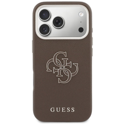 Puzdro pre Apple iPhone 17 Pro, GUESS, Resin Logo, Hnedé
