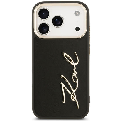 Puzdro pre Apple iPhone 17 Pro, Karl Lagerfeld, Script Logo, Čierne