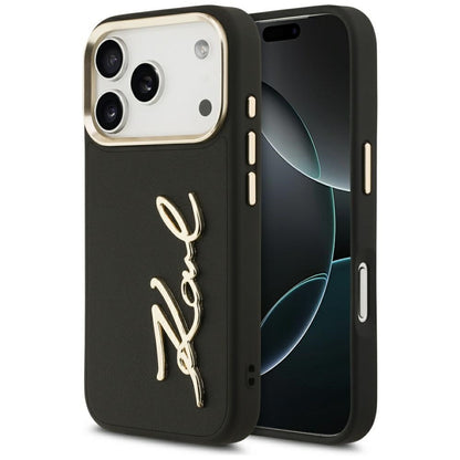 Puzdro pre Apple iPhone 17 Pro, Karl Lagerfeld, Script Logo, Čierne