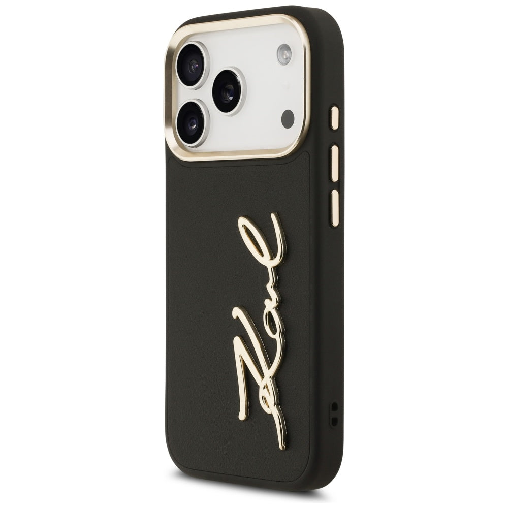 Puzdro pre Apple iPhone 17 Pro, Karl Lagerfeld, Script Logo, Čierne