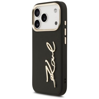 Puzdro pre Apple iPhone 17 Pro, Karl Lagerfeld, Script Logo, Čierne