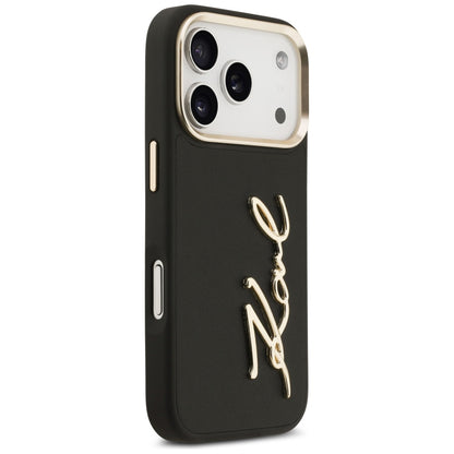 Puzdro pre Apple iPhone 17 Pro, Karl Lagerfeld, Script Logo, Čierne
