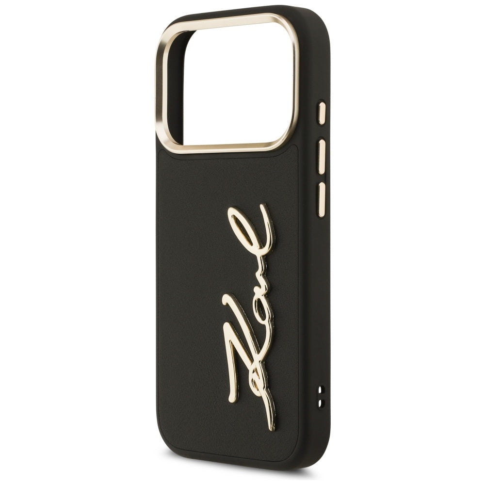 Puzdro pre Apple iPhone 17 Pro, Karl Lagerfeld, Script Logo, Čierne