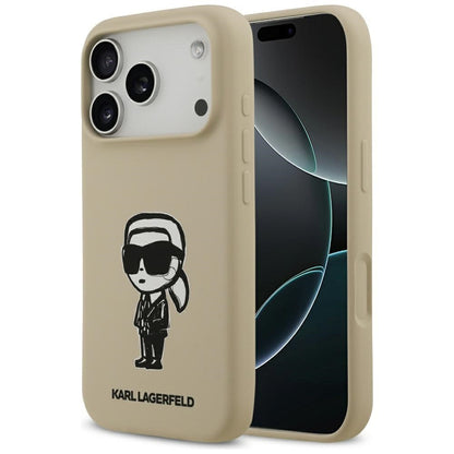 Puzdro pre Apple iPhone 17 Pro, Karl Lagerfeld, Sketch and Logo Karl, Hnedé