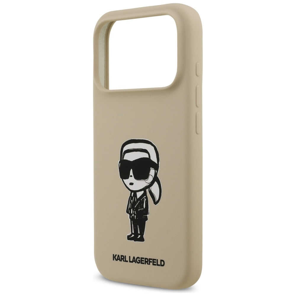 Puzdro pre Apple iPhone 17 Pro, Karl Lagerfeld, Sketch and Logo Karl, Hnedé