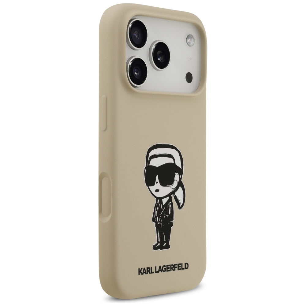 Puzdro pre Apple iPhone 17 Pro, Karl Lagerfeld, Sketch and Logo Karl, Hnedé