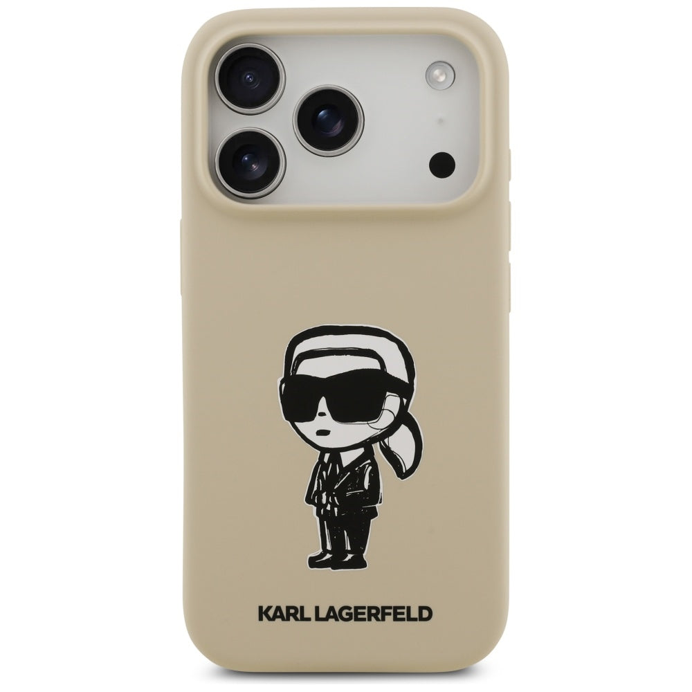 Puzdro pre Apple iPhone 17 Pro, Karl Lagerfeld, Sketch and Logo Karl, Hnedé