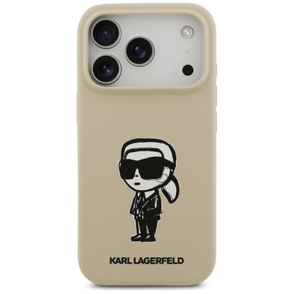 Puzdro pre Apple iPhone 17 Pro, Karl Lagerfeld, Sketch and Logo Karl, Hnedé