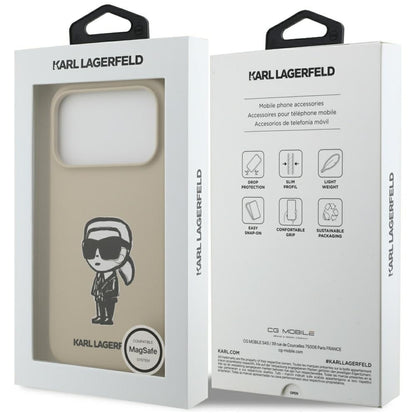 Puzdro pre Apple iPhone 17 Pro, Karl Lagerfeld, Sketch and Logo Karl, Hnedé