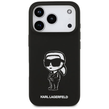 Puzdro pre Apple iPhone 17 Pro, Karl Lagerfeld, Sketch and Logo Karl, Čierne