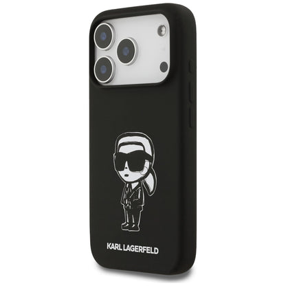 Puzdro pre Apple iPhone 17 Pro, Karl Lagerfeld, Sketch and Logo Karl, Čierne
