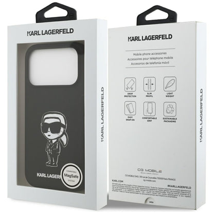 Puzdro pre Apple iPhone 17 Pro, Karl Lagerfeld, Sketch and Logo Karl, Čierne