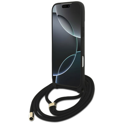 Puzdro pre Apple iPhone 17 Pro Max, Guess, 4G CBDY Big Logo with Cord Strap, Hnedé