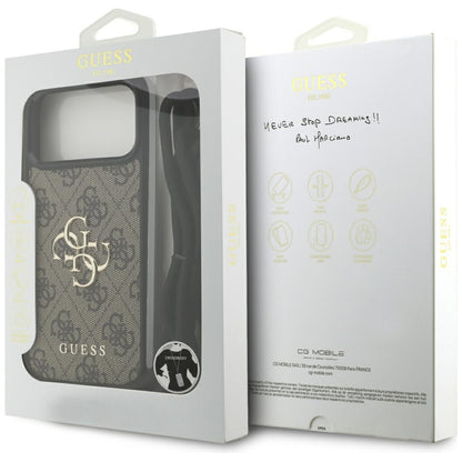 Puzdro pre Apple iPhone 17 Pro Max, Guess, 4G CBDY Big Logo with Cord Strap, Hnedé