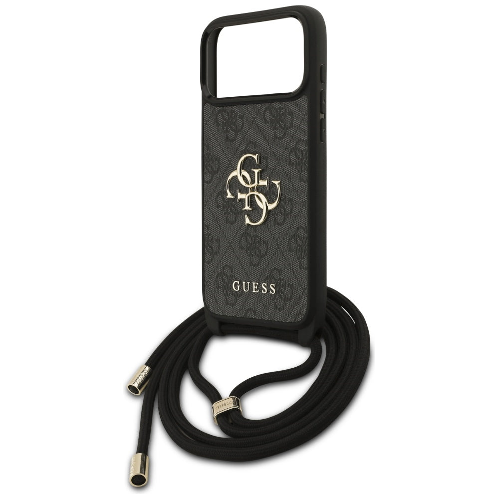 Puzdro pre Apple iPhone 17 Pro Max, Guess, 4G CBDY Big Logo with Cord Strap, Čierne