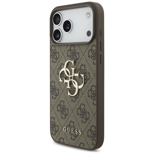 Puzdro pre Apple iPhone 17 Pro Max, Guess, 4G Classic Logo with Pearl Strap, Hnedé