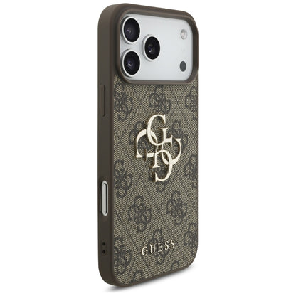 Puzdro pre Apple iPhone 17 Pro Max, Guess, 4G Classic Logo with Pearl Strap, Hnedé