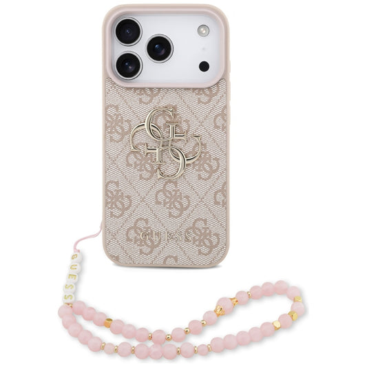 Puzdro pre Apple iPhone 17 Pro Max, Guess, 4G Classic Logo with Strap, Ružové
