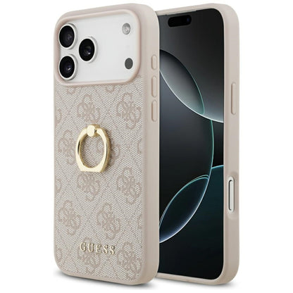 Puzdro pre Apple iPhone 17 Pro Max, Guess, 4G Ring Stand, Ružové