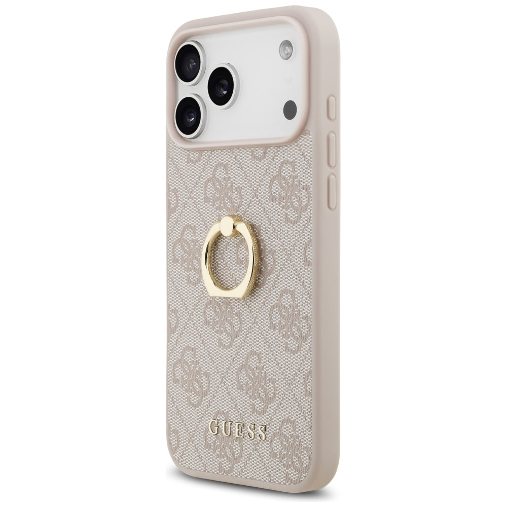 Puzdro pre Apple iPhone 17 Pro Max, Guess, 4G Ring Stand, Ružové