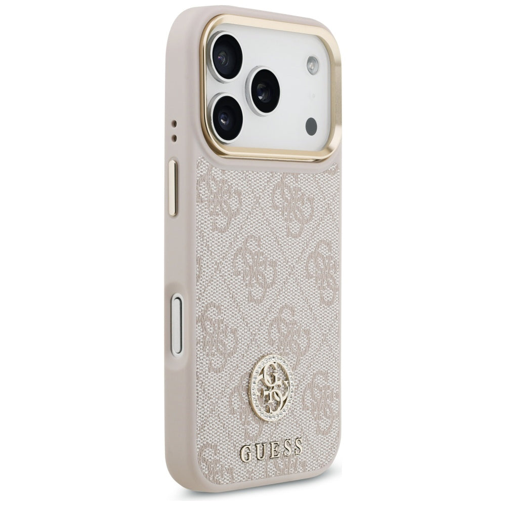 Puzdro pre Apple iPhone 17 Pro Max, Guess, 4G Strass Logo and Big Strap, Ružové