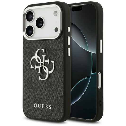 Puzdro pre Apple iPhone 17 Pro Max, Guess, Big 4G Logo Classic, Čierno Strieborné
