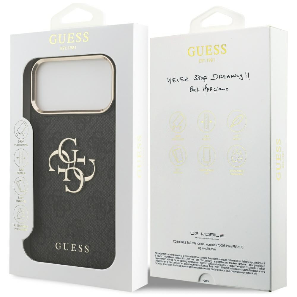 Puzdro pre Apple iPhone 17 Pro Max, Guess, Big 4G Logo Classic, Čierno Zlaté