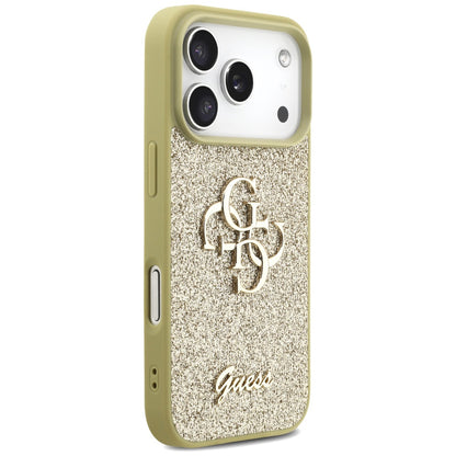Puzdro pre Apple iPhone 17 Pro Max, Guess, Fixed Glitter Big 4G, Zlaté