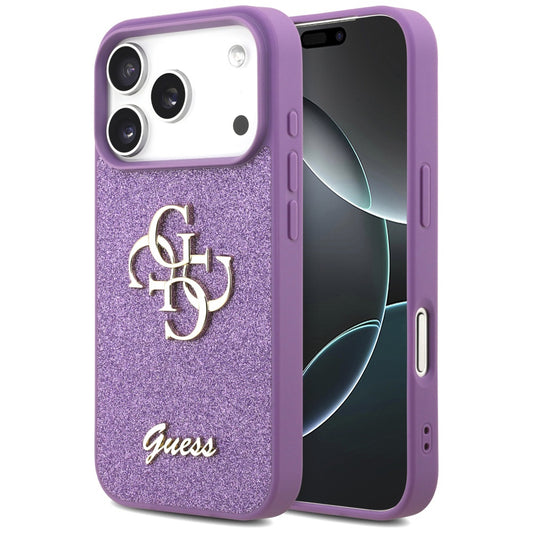 Puzdro pre Apple iPhone 17 Pro Max, Guess, Fixed Glitter Big 4G, Fialové