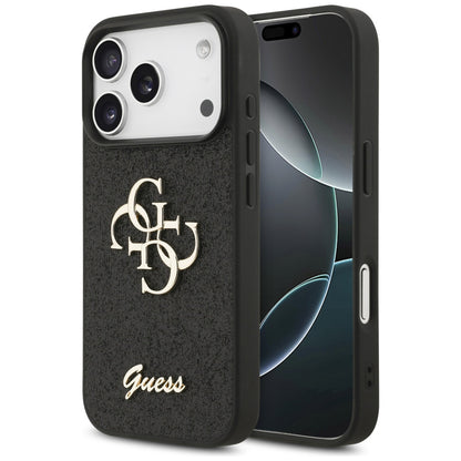Puzdro pre Apple iPhone 17 Pro Max, Guess, Fixed Glitter Big 4G, Čierne