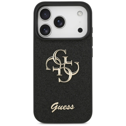 Puzdro pre Apple iPhone 17 Pro Max, Guess, Fixed Glitter Big 4G, Čierne
