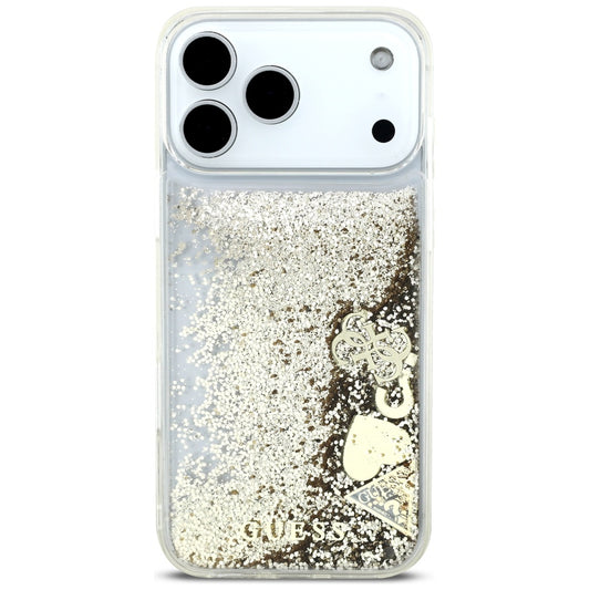 Puzdro pre Apple iPhone 17 Pro Max, Guess, Liquid Glitter Charms, Zlaté