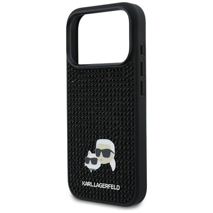 Puzdro pre Apple iPhone 17 Pro Max, Karl Lagerfeld, Rhinestone Karl & Choupette Pins, Čierne