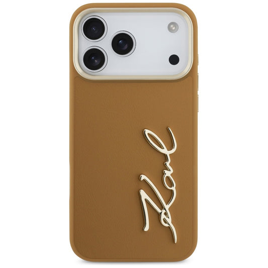 Puzdro pre Apple iPhone 17 Pro Max, Karl Lagerfeld, Script Logo, Hnedá