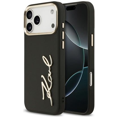 Puzdro pre Apple iPhone 17 Pro Max, Karl Lagerfeld, Script Logo, Čierne
