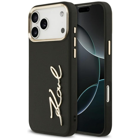 Puzdro pre Apple iPhone 17 Pro Max, Karl Lagerfeld, Script Logo, Čierne