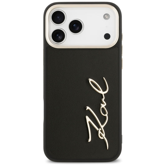 Puzdro pre Apple iPhone 17 Pro Max, Karl Lagerfeld, Script Logo, Čierne
